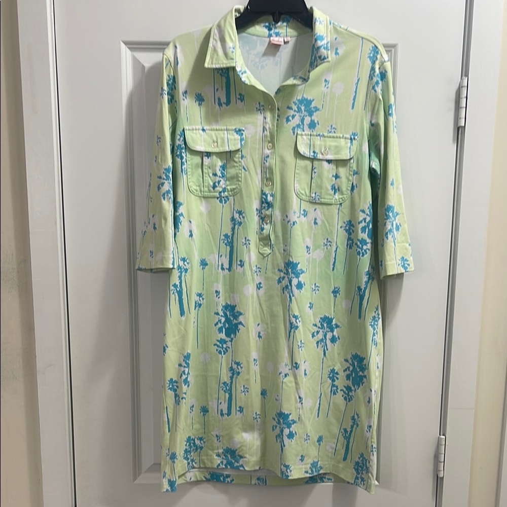 Persifor - Green and Blue Floral  Dress LG